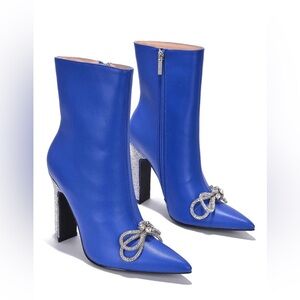 Cape Robbin Blue Heeled Boots with Rhinestone Accent